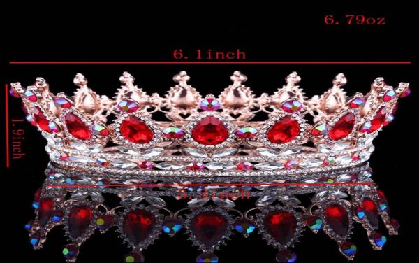 Disegni europei re reale regina corona strass tiara testa gioielli quinceanera corona Sposa sposa Diademi Corone Pageant7378836