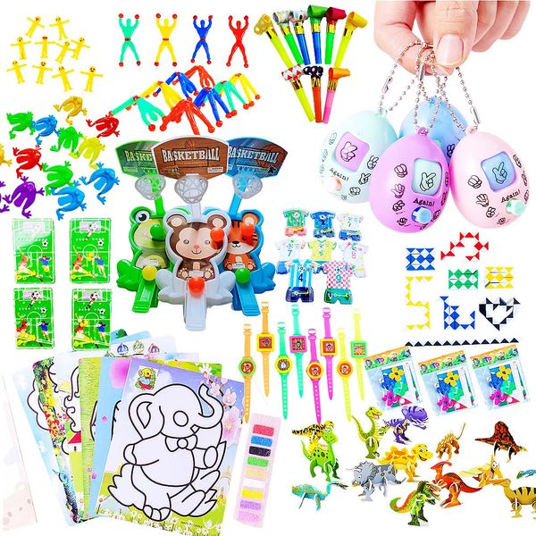 124 peças dos desenhos animados plástico festa favor combinação conjunto pinata enchimentos crianças festa de aniversário brinquedos em massa meninos meninas caixa tesouro 240323