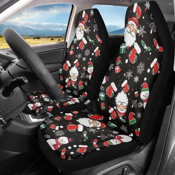 Araba koltuğu, ön koltuklar için Noel Noel Baba'yı kapsıyor Polyester kapak 2 iç otomatik kamyon seti