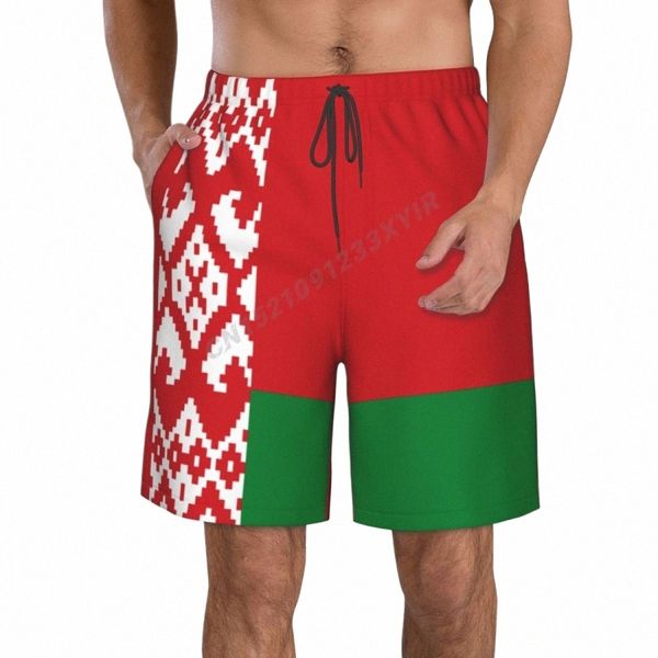 Sommer Herren Weißrussland Flagge Strand Hosen Shorts Surfen M-2XL Polyester Bademode Laufen g3sn #