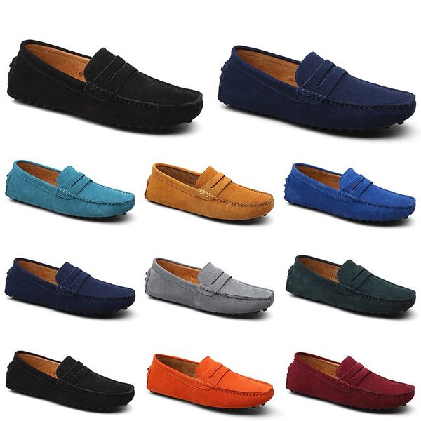 Homens Sapatos Casuais Alpercatas Triplo Preto Branco Marrom Vinho Vermelho Marinha Cáqui Mens Camurça Tênis De Couro Deslizamento Em Sapato De Barco Ao Ar Livre Condução Plana Jogging Caminhada 38-52 A045