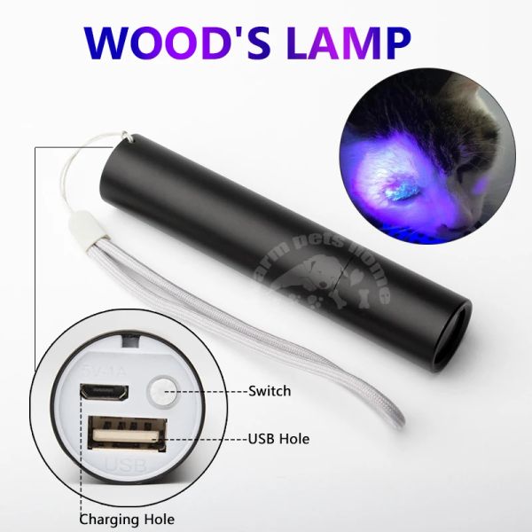 Strumenti Lampada di WOOD Lampada per test funghi Luce Pelle Luce ultravioletta Cane gatto Muschio Luce tinea Torce UV Animali domestici Rilevatore di urina e macchie