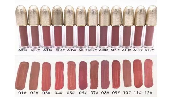 Hochwertige NEUE Marke Matte Liquified Lustre Lipgloss Retro Frosted Lipgloss Glaze Lipgloss 12 verschiedene C9550411