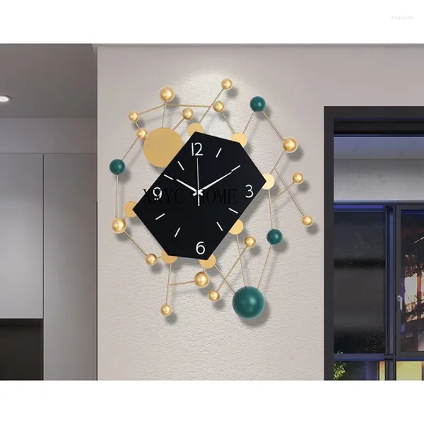Relógios de parede sala de estar personalidade criativa moda casa arte decorativa relógio tridimensional luz luxo high-end moderno simples