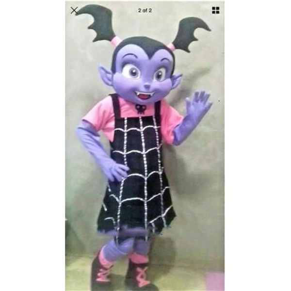 Trajes de mascote Halloween Natal vampiro menina mascote dos desenhos animados de pelúcia fantasia vestido traje de mascote