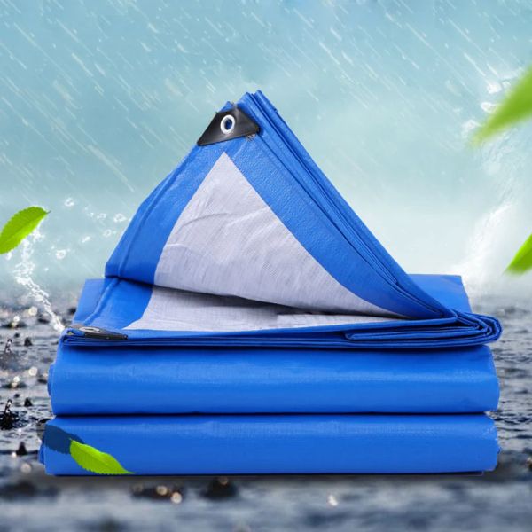 Redes azul branco pe encerado capa jardim flor móveis à prova dwaterproof água pano tenda pet casa blindagem motocicleta lona para o carro