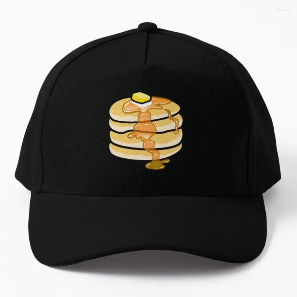 Cappellini con palla Pancakes su sfondo nero Berretto da baseball Rugby Brand Uomo Cappello da sole Snapback Drop Boy da donna