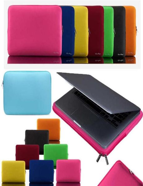 Capa de laptop macio de laptop de 14 polegadas Capa de proteção de manga Zipper para iPad MacBook Air Pro Ultrabook Notebook Hand7603203