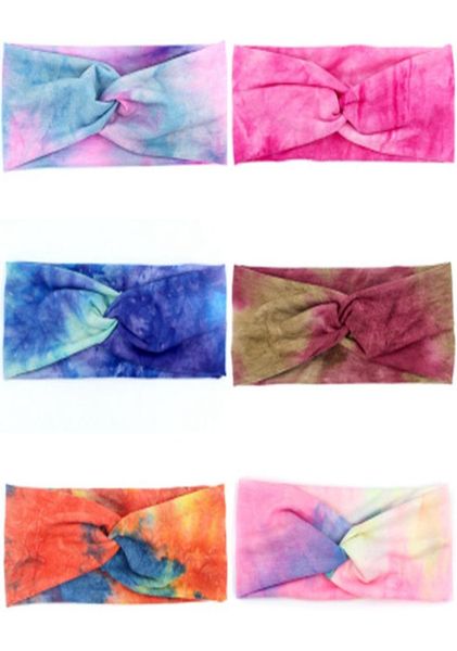 Женские повязки на голову Повязки на голову Tie Dye Тюрбан Ленты для волос Модные аксессуары для волос Повязка на голову для бега Спортивная повязка для волос 6 СТИЛЕЙ KKA79875023463