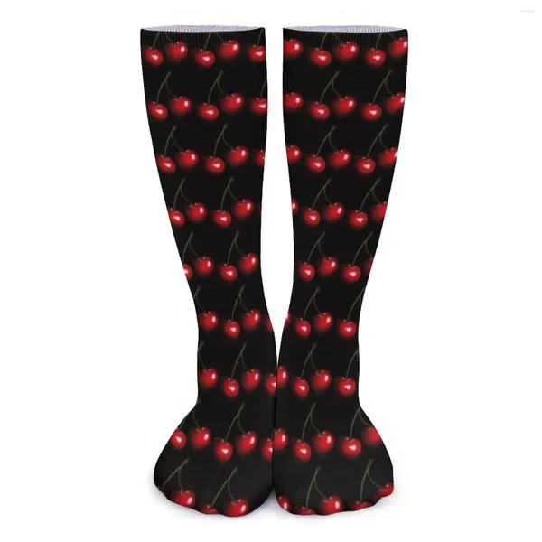 Kadınlar Çoraplar Taze Meyve Baskı Kırmızı Tatlı Kirazlar Yenilik Çorapları Kızlar Yumuşak Nefes Alabaş Tırmanış Sonbahar Özel Kayma