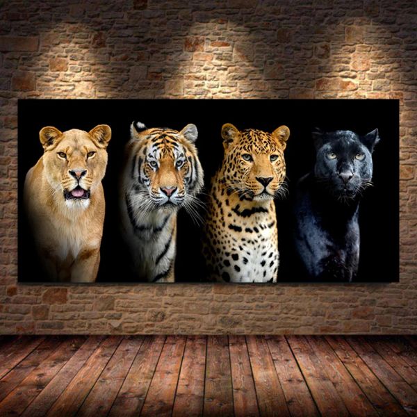 Ponto grande 5d diy pintura diamante nova chegada grandes gatos selvagens leão tigre leopardo completo diamante mosaico bordado decoração para casa v481