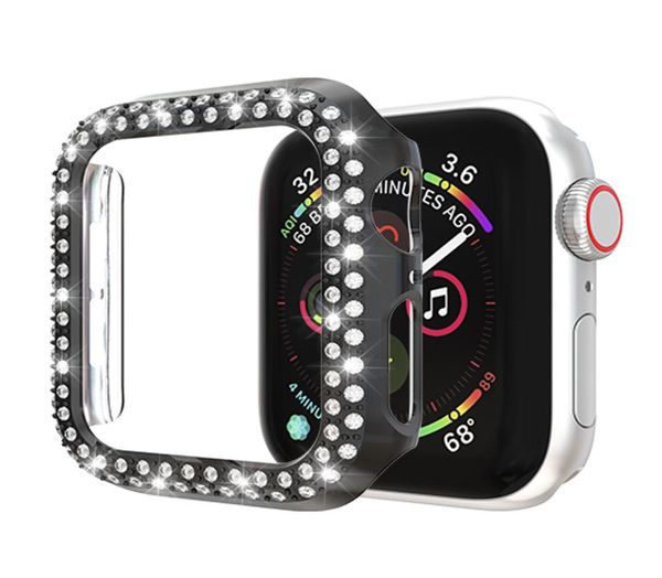 Diamond Watch Cover Luxus Bling Crystal PC Cover für Apple Watch Case Band für iWatch Series 4 3 2 1 Case 42mm 38mm viele Farben4383341