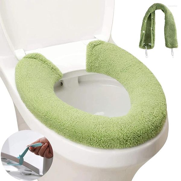 Kissen 1 Stück Muschelmuster Verdickungsmodell Druckknopftyp Toilettensitz Warmbezug/Knopf U-Abdeckungsmatte