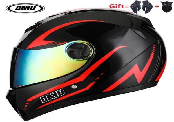 Caschi motociclisti 2 regali Dual Hilldown Off Road Full Face Helmet Dirt Bike ATV Dot Casco per Moto Sport Man7433032