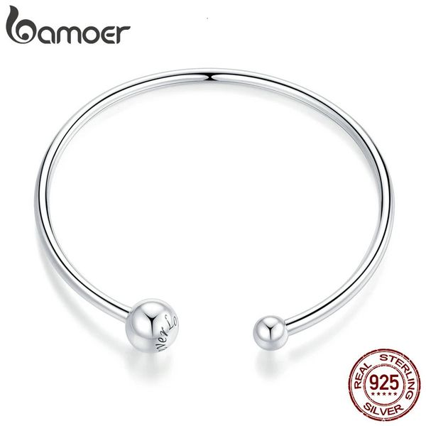 Pulseira de prata 925 Surling Silver Thread Breads Bracelet para charme original Acessórios de jóias DIY SCB198 240313