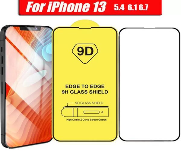 9D Tam Kapak Tutkallı Temperli Cam Telefon Ekran Koruyucu İPhone 13 12 Mini Pro 11 XR XS Max Samsung Galaxy S22Plus A13 A237387396