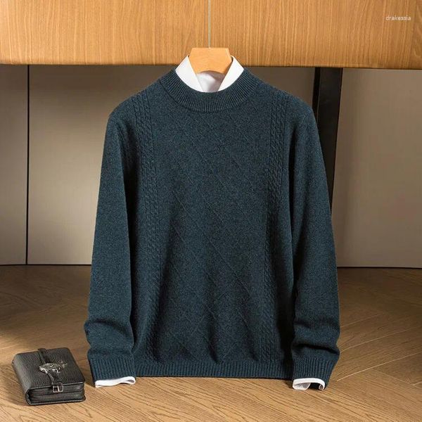 Maglioni da uomo Uomo Cashmere Morbido Pullover 2024 Autunno Inverno Uomo O-Collo Addensare Pura Lana