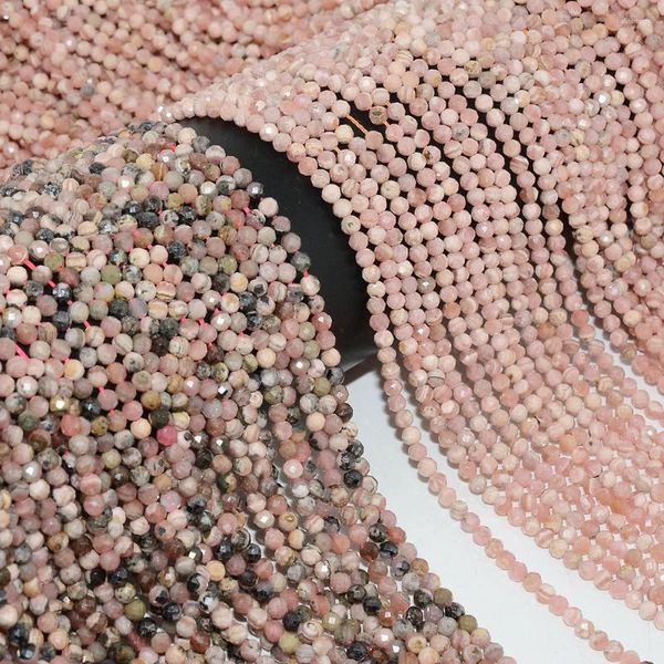 Pietre preziose sciolte Perline rotonde sfaccettate di rodocrosite di qualità semplice naturale 3 mm-3,2 mm