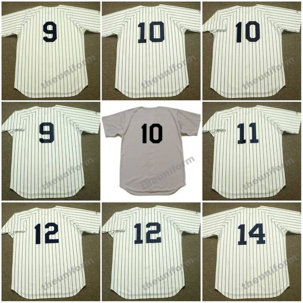 Masculino 1951-1998 GRAIG NETTLES ROGER MARIS CHRIS CHAMBLISS PHIL RIZZUTO CHUCK KNOBLAUCH RON BLOMBERG LOU PINIELLA # 14 SWOBODA Throwback York Baseball Jersey S-5XL