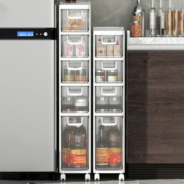 Ящики от пола до потолка, тип кухонного ящика, многофункциональная полка, домашний холодильник, съемный и выдвижной шкаф для хранения закусок