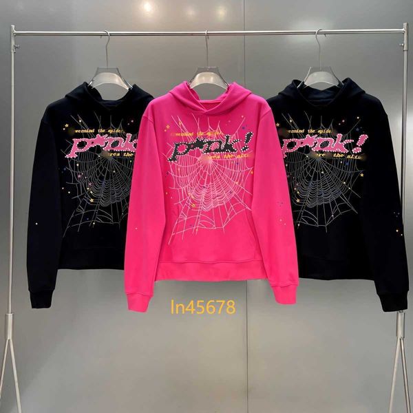 Pelz Ring Hoodie Strass Sp5 Der 555555 Buchstaben High Street Marke Explosionen Für Männer Und Frauen 20244ss