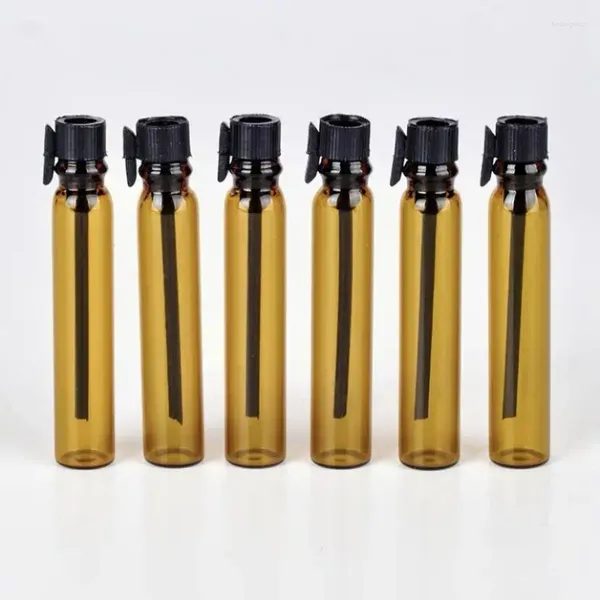 Depolama Şişeleri 30 PCS Toptan Boş Cam Amber 2ml Esansiyel Yağ Şişesi Küçük Örnek Test Kavanozları Mini Parfüm 50 PCS/LOT