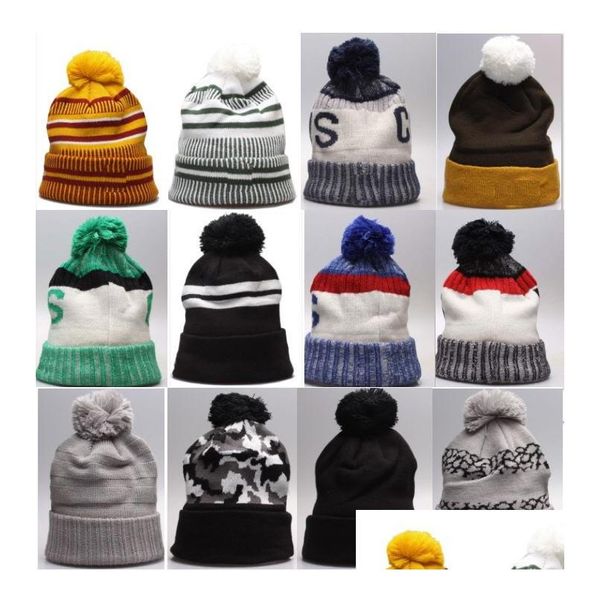 Beanies toptan en kaliteli takım örgü özelleştirilmiş tüm takımlar spor şapkaları kadın erkekler moda kış kapakları 10000add stilleri dhfze drop dhfze