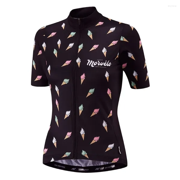 Jackets de corrida 17 Color Morvelo Women Cycling Jersey Summer Summer manga curta Road Road MTB Bike Shirt Outdoor Tops Sports ROPA Ciclismo