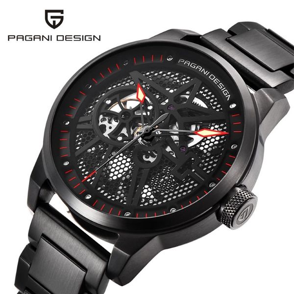 Fashion Luxury Brand Pagani in pelle tourbillon orologio automatico uomo orologio da polso da polso meccanico orologio da polso in acciaio relogio mascolin337n