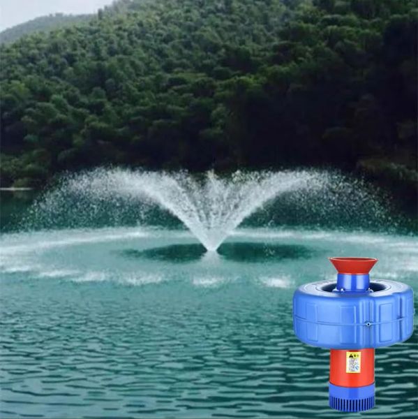 Accessori Aeratore per acqua con spinta per laghetto per pesci FKoi da 1100 W, aeratore di grandi dimensioni, cannone ad acqua, pompa a onde, pompa di aerazione, aeratore sommergibile