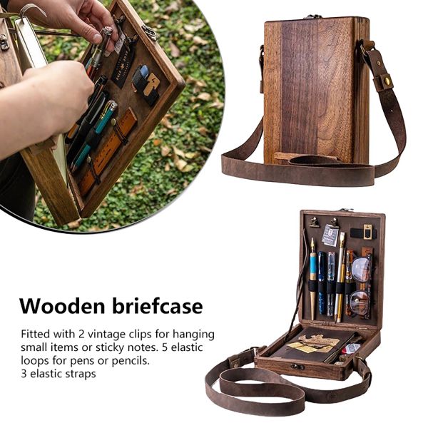 Filme Schriftsteller Messenger Holzkiste A5 Holz Retro Trend Umhängetasche Briefträger Outdoor Aktentasche Künstlerbedarf Box Home Decor Aufbewahrungsbox