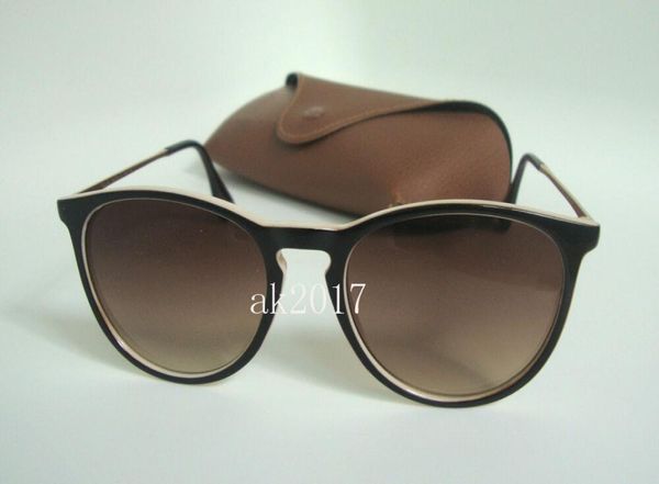 1 paio di occhiali da sole da donna adumbrali di alta qualità Erika Eyewear Occhiali da sole con montatura beige nera e lente da 52 mm con custodia marrone3456530