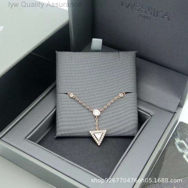 Designer Messikas Jóias Move Slidir Triangle Colar Bracelet V Gold Gold Pequeno Corrente de colarinho de diamante completo de diamante