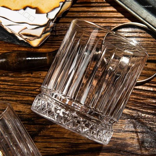 Çay bardağı 460ml dikey çizgili şeffaf cam viski şarap fincanı yabancı bar bira ruhu toptan