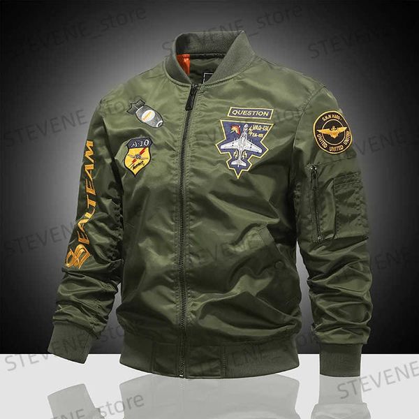 Giacche da uomo MA-1 Giacca da pilota tuta americana Uomo autunno e inverno addensato Uniforme da baseball Cappotto trendy Giacca da tifoso militare da uomo Uomo T240326