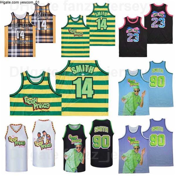 Fresh 14 The Prince of Bel-Air Academy 90 Will Smith Movie Maglie 23 Bel Air Basketball Hiphop Team traspirante Team Black Blue Purple White Giallo colore hiphop di alta qualità