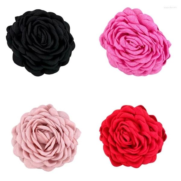 Grampos de cabelo clipe rosa garra flor presilhas princesa cabeça adorno ornamentação