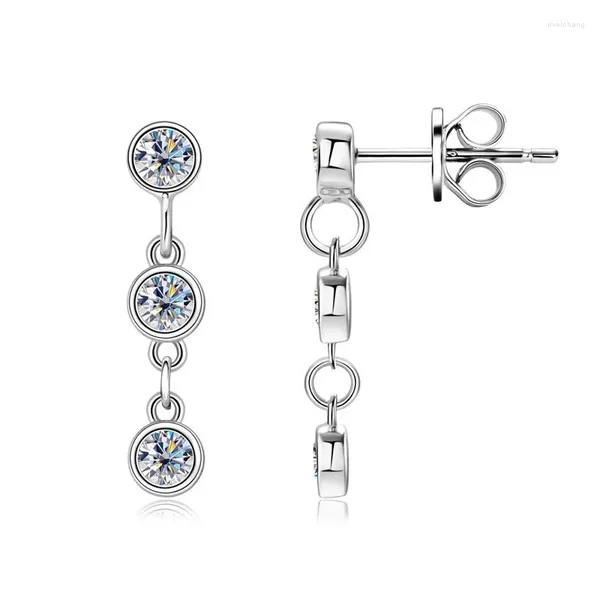 Orecchini a bottone ZFSILVER Moda Argento 925 Moissanite Classico 0,3 ct Squisito Bolla Nappa Orecchino per le donne Accessori Gioielli Regali