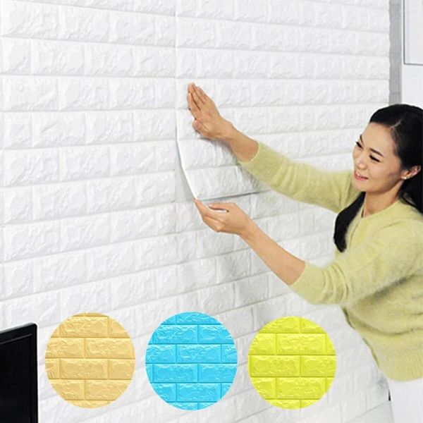 Duvar Kağıtları 70CMX100CM 3D Duvar Panelleri Kendinden Yapışkan Su Geçirmez Etiketler DIY PVC Modern Ev Dekorasyon Peel Stick Kağıt