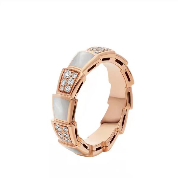 Дизайнерские кольца для женщин, роскошное кольцо со змеей и бриллиантом, кольцо для влюбленных, свадебное кольцо из розового золота, популярная мода, классические ювелирные изделия высокого качества с коробкой