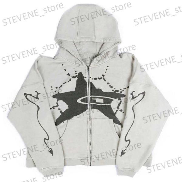 Herren Hoodies Sweatshirts Winter Neue Hip-Hop-Kapuzenpullover mit übergroßem Druckdesign für Männer und Frauen im Herbst und Winter, lockerer und warmer All-Match-Hoodie T240326