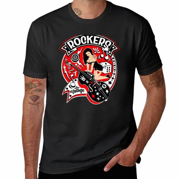 Neues Rockabilly Pinup Sock Hop Rocker Vintage Rock and Roll Musik T-Shirt, erhabenes T-Shirt, individuelles T-Shirt, Workout-Shirts für Männer i89u #