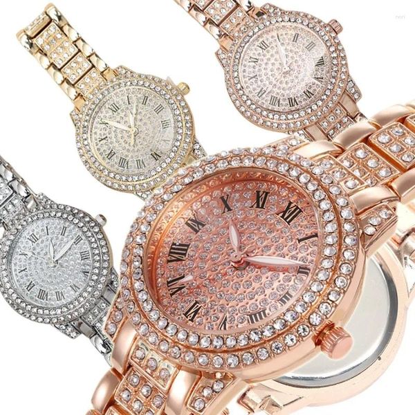 Orologi da polso Orologio casual al quarzo Gypsophila per donna Elegante abito di moda di marca Orologi con cinturino in acciaio Orologio da polso da donna in lega di strass