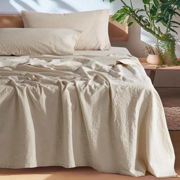 Bettwäsche-Sets, atmungsaktiv und langlebig, King-Size-Bettwäsche, 16 Zoll tiefe Tasche – 4-teilig (natürliche Bettdecke, Heimtextilien).