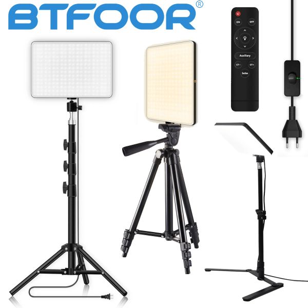 Monopods AB Fiş LED 2700K5700K Video Dolgu Lambası Işık Paneli Fotoğraf Aydınlatma Tripod ile Aydınlatma Standı Uzun Kol Canlı Akış Fotoğraf Stüdyosu