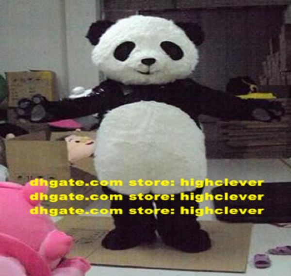 Long Fur Bearcat Ailuropus panda urso mascotte de mascote com olhos negros Cabeça redonda adulta no179 ship3745128