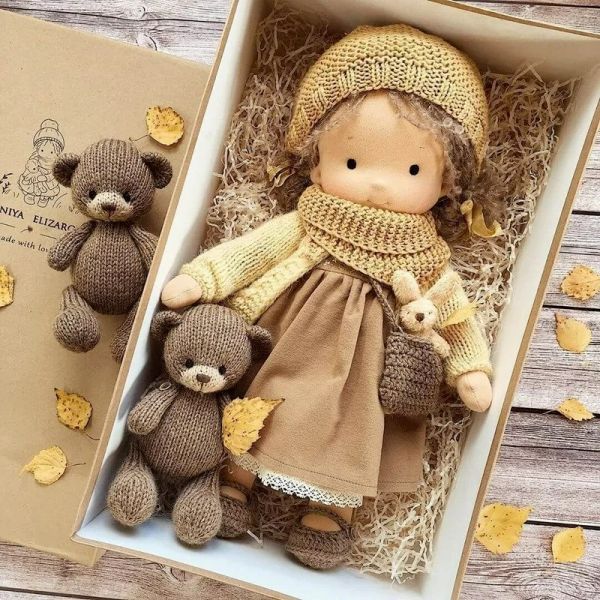 Vazolar sıcak 30 cm çizgi film sevimli bebek el yapımı waldorfs bebek figür moda sarışın kıvırcık kız yumuşak doldurulmuş bebek en iyi hediye kızlar