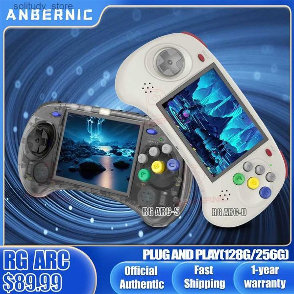 Портативные игровые плееры ANBERNIC RG ARC-D Ретро портативная игровая консоль Система Android Linux 4,0-дюймовый I RK3566 64-битный игровой плеер RG ARC-S Linux HD Out Q240326