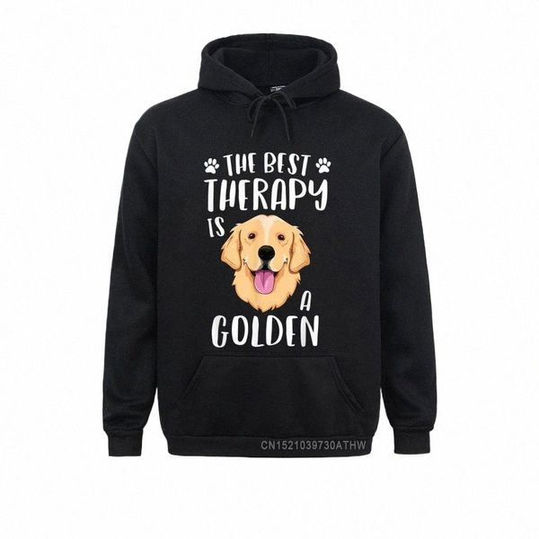 fitn Tight The Best Therapy Is A Golden Retriever Fur Mama Dog Herren Sweatshirts Rife Fall Sportswears 43Y4#