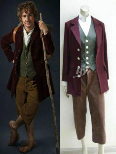 O Hobbit O Senhor dos Anéis Bilbo Baggins Cosplay Costume57773787343312